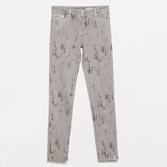 Zara Tie Dye Skinny Ankle Crop Chino Jeans - Picture 2 of 8
